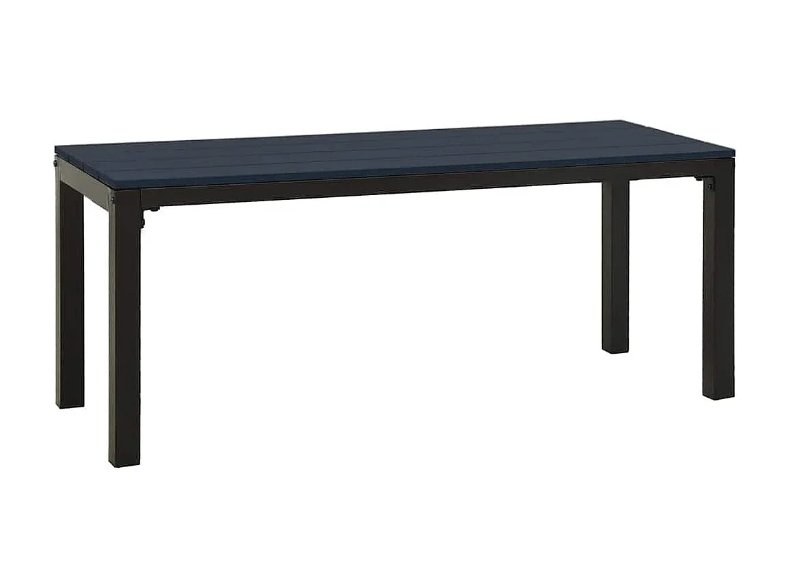 Panchina da Giardino 110 cm Nera in Acciaio e WPC