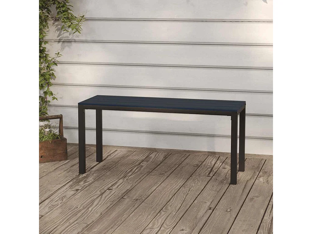 Panchina da Giardino 110 cm Nera in Acciaio e WPC