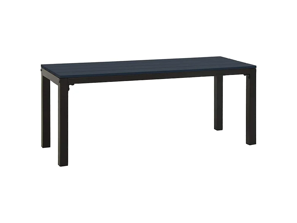 Banc de jardin 110 cm acier et WPC noir