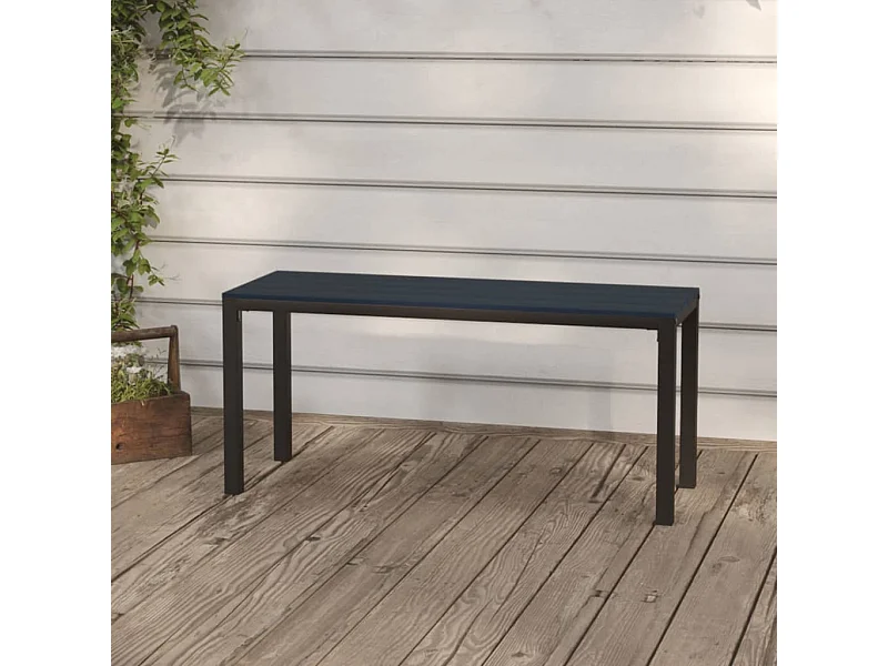 Banco de jardim 110 cm aço e WPC preto