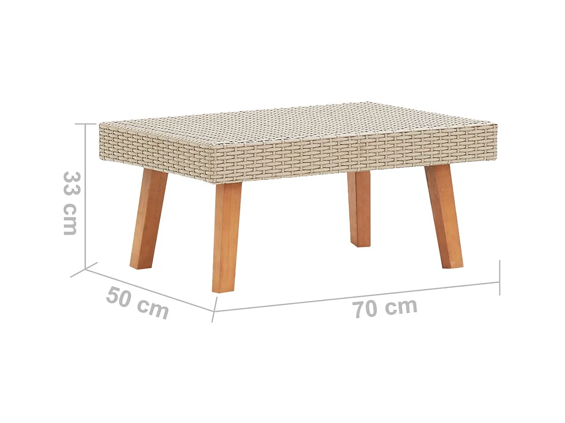 Tavolino da Giardino in Polyrattan Beige