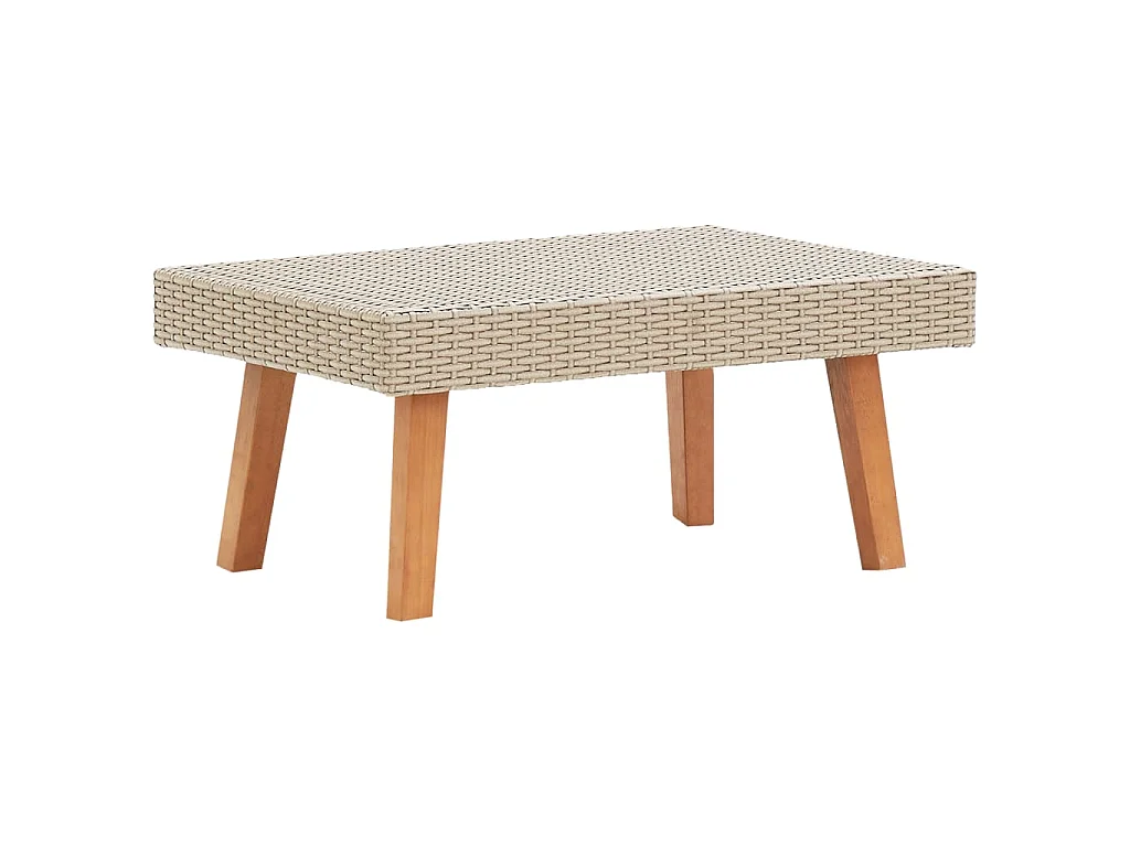 Table basse de jardin Résine tressée Beige