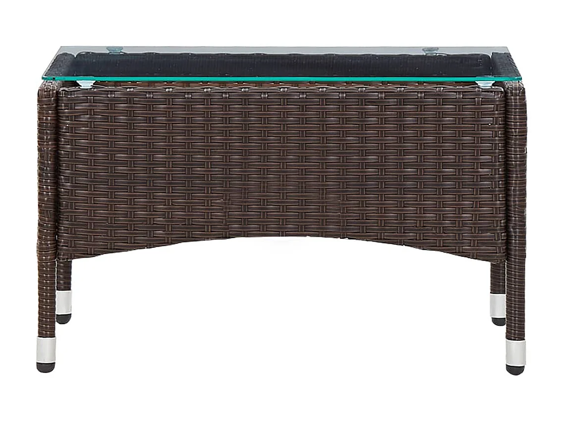 Salontafel 60x40x36 cm poly rattan bruin