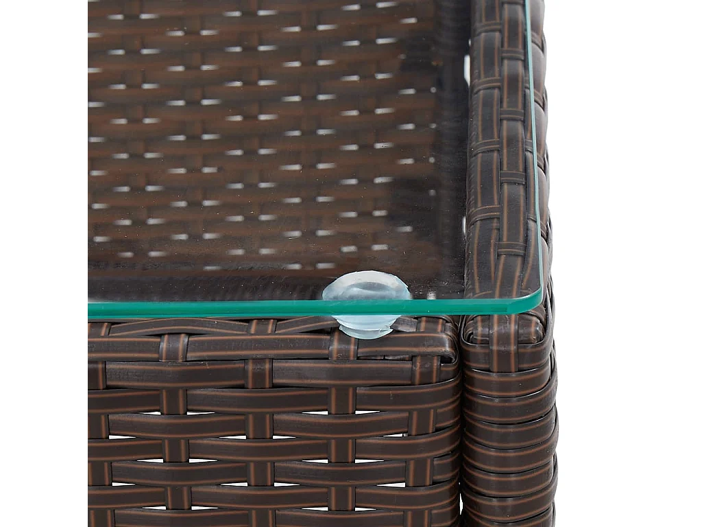 Salontafel 60x40x36 cm poly rattan bruin
