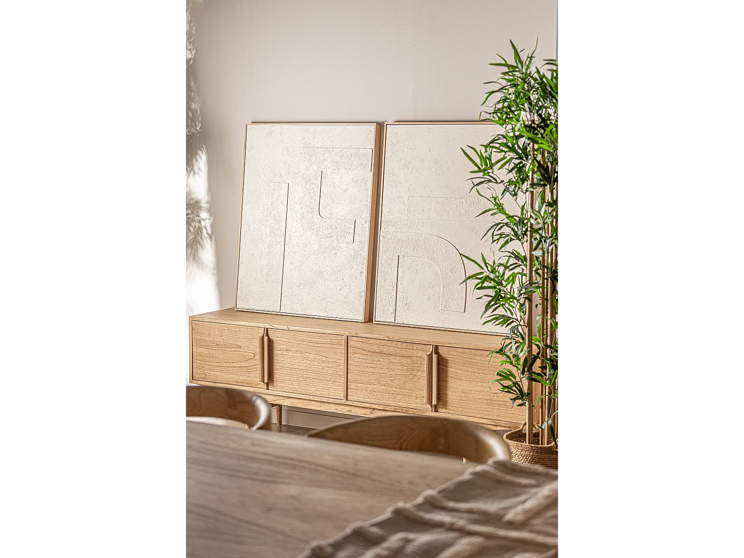 Tableau en toile blanc cassé 80x5x100 cm