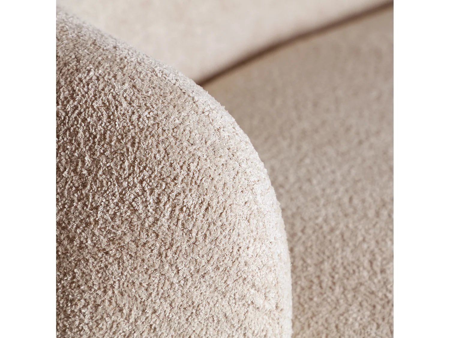 Sofa en polyester beige 191x91x76 cm