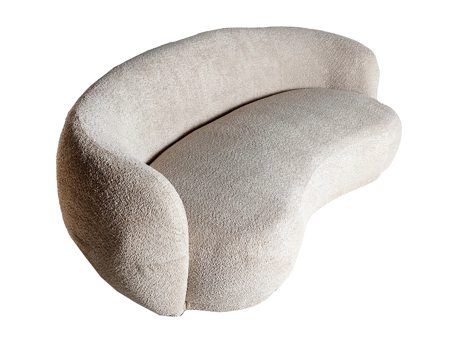 Sofa en polyester beige 191x91x76 cm