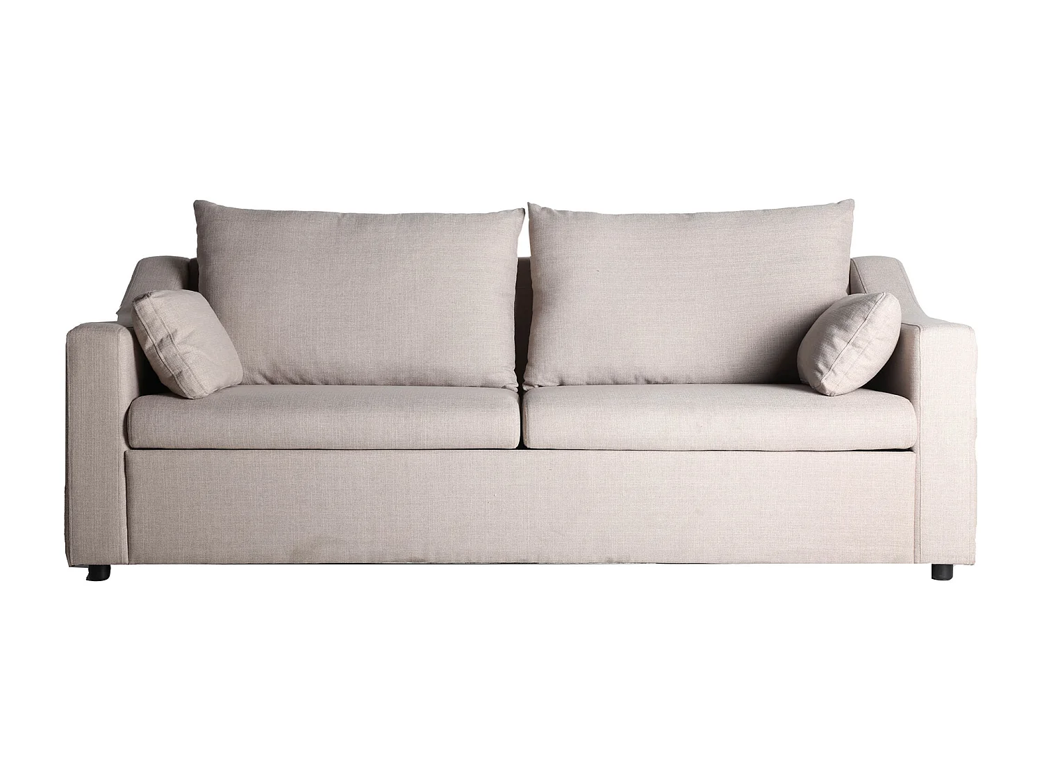 Sofa en lin beige 215x86x89 cm