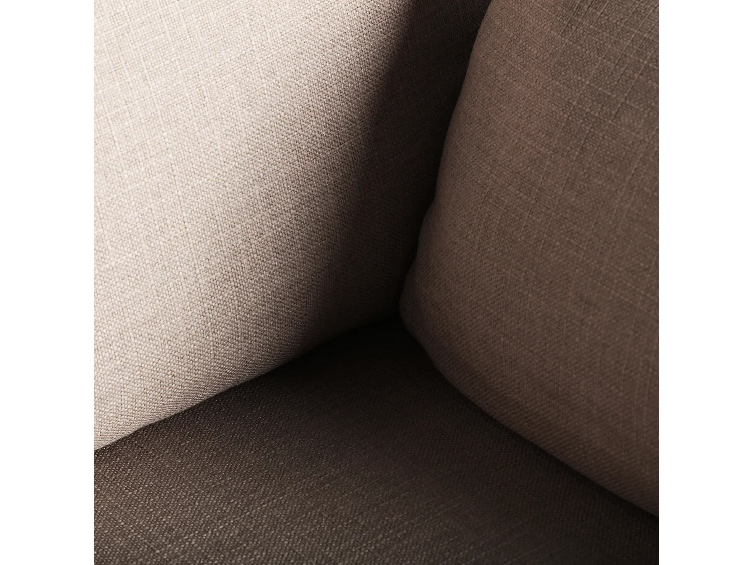 Sofa en lin beige 215x86x89 cm