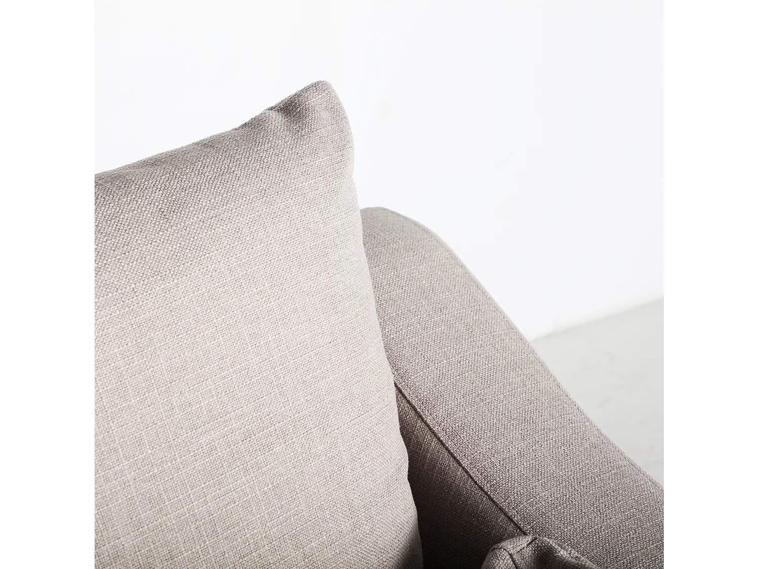 Sofa en lin beige 215x86x89 cm