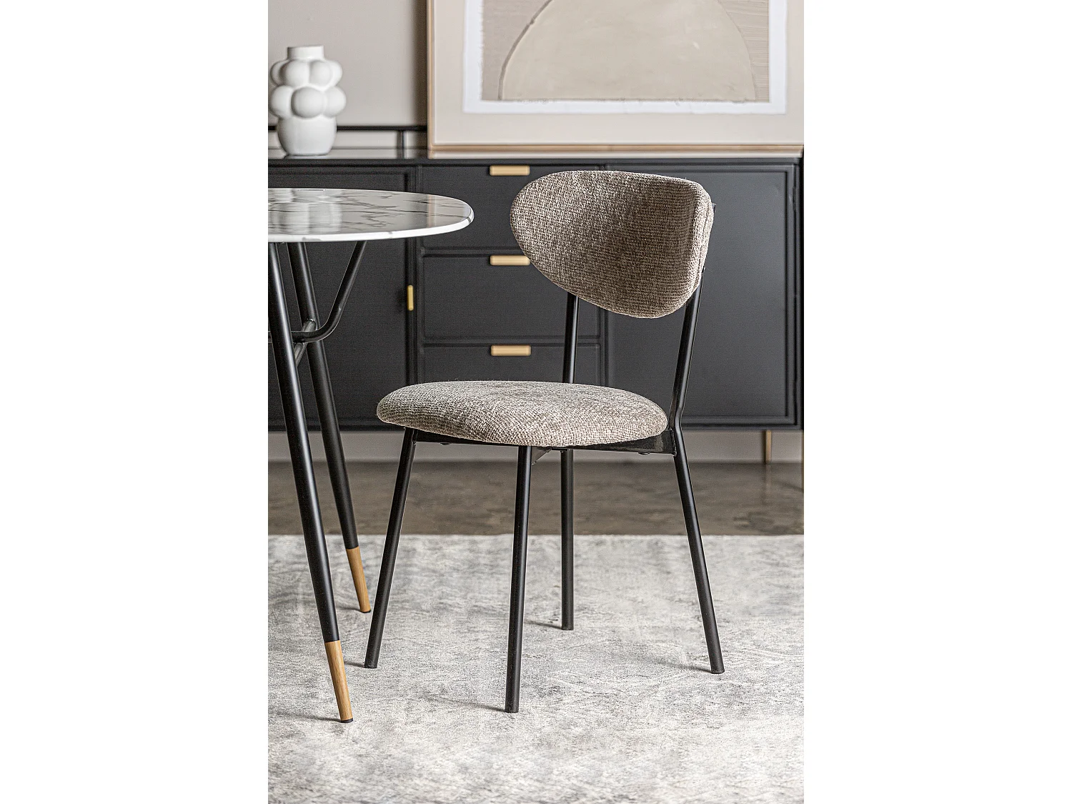 Chaise en polyester gris - lot de 2