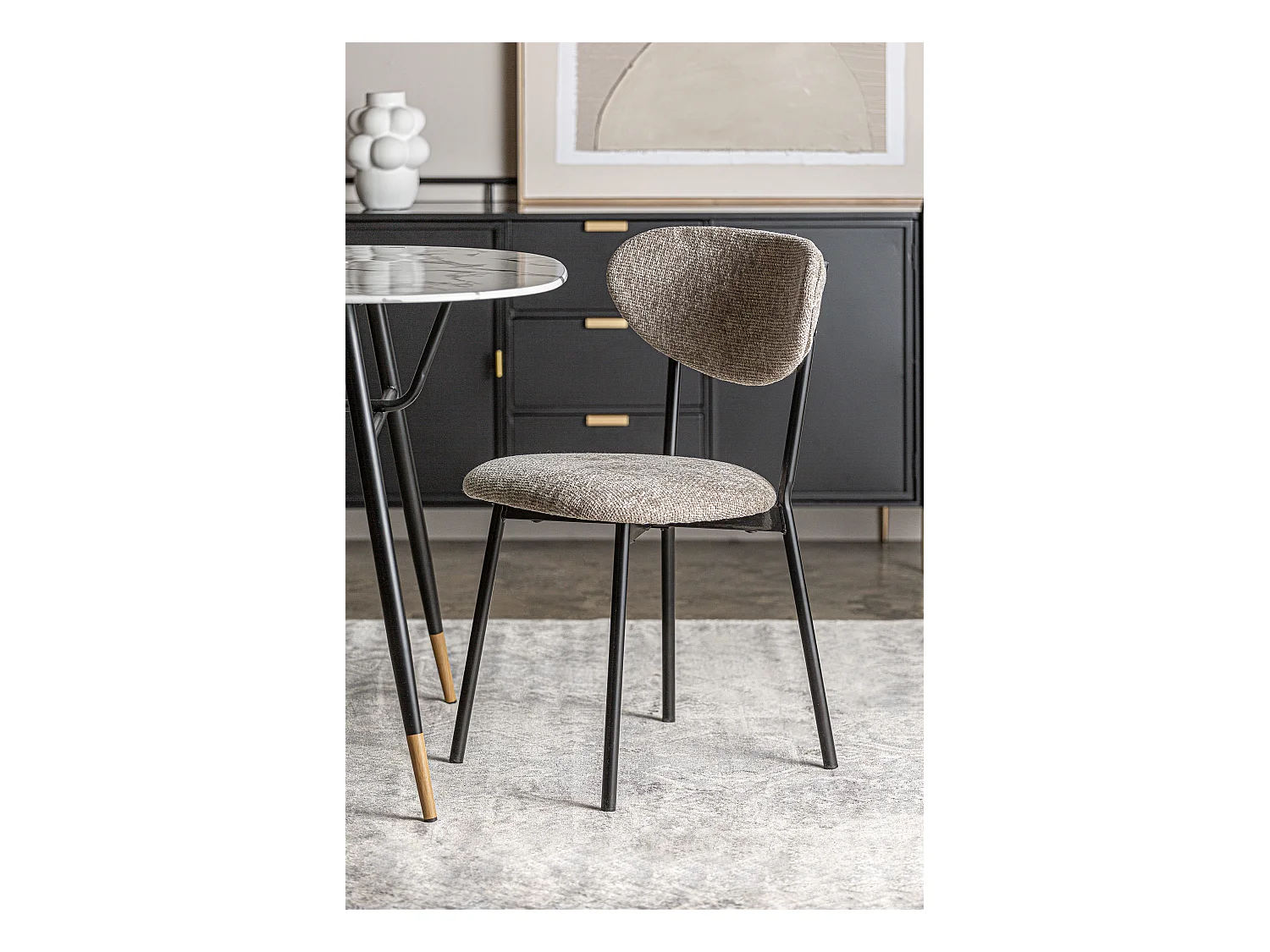 Chaise en polyester gris - lot de 2