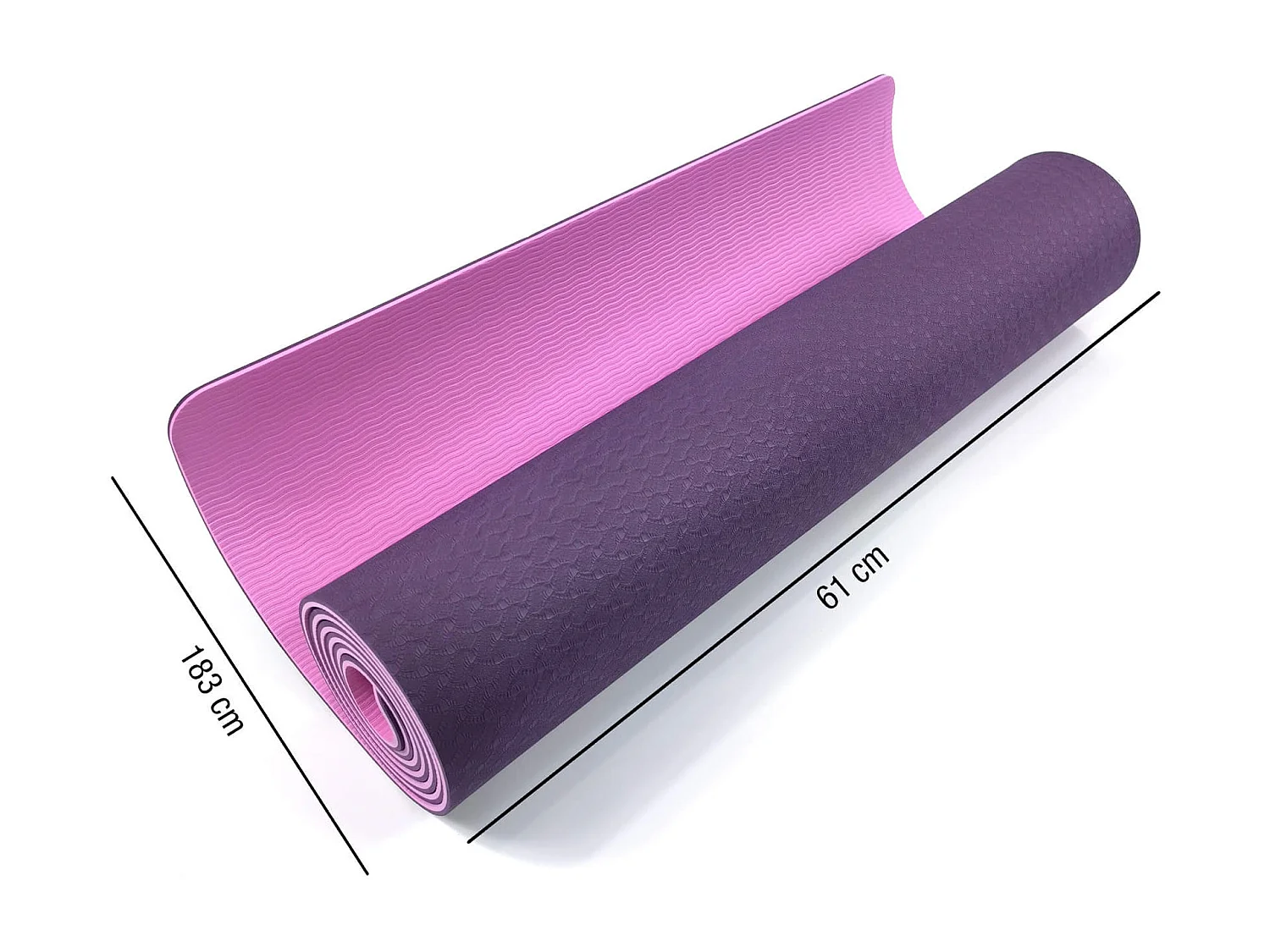 Rebecca Mobili Tappetino Yoga Materassino Ginnastica Tpe Rosa Viola 0,6x183x61