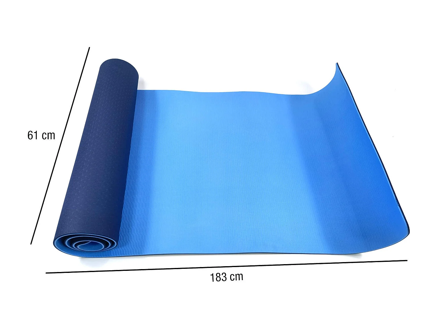 Rebecca Mobili Tappetino Yoga Tappeto Fitness Tpe Blu Antiscivolo 0,6x183x61