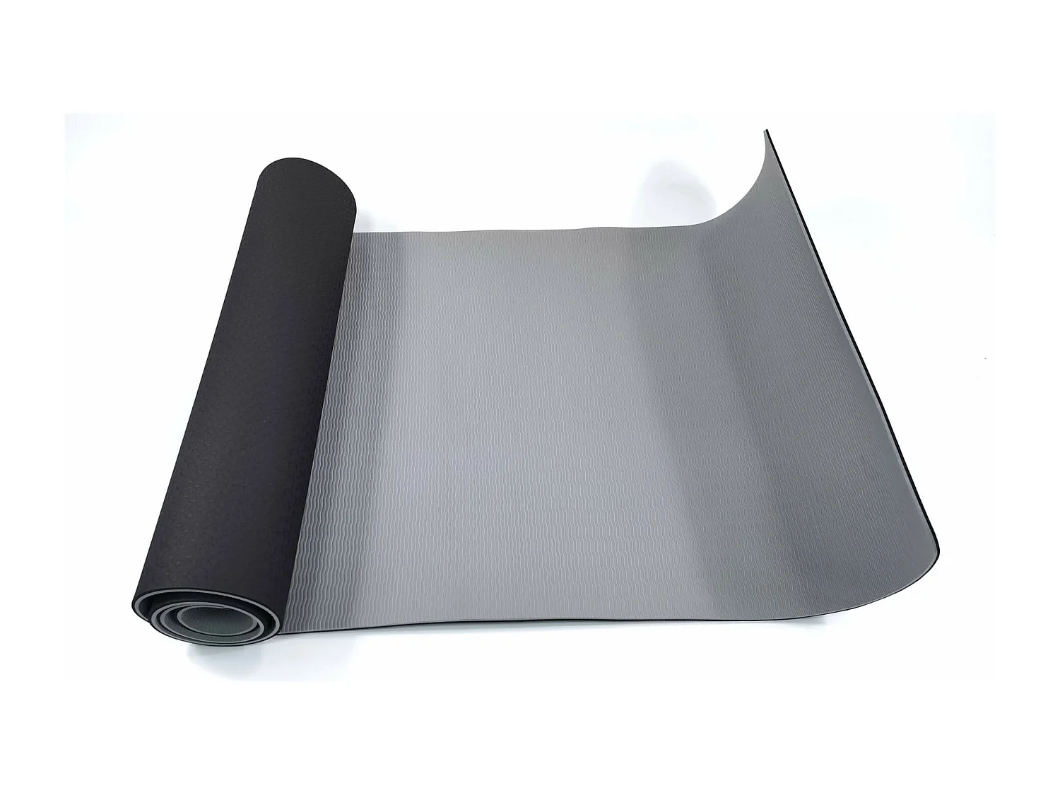 Rebecca Mobili Materassino Yoga Tappetino Nero Grigio Tpe Antiscivolo 0,6x183x61