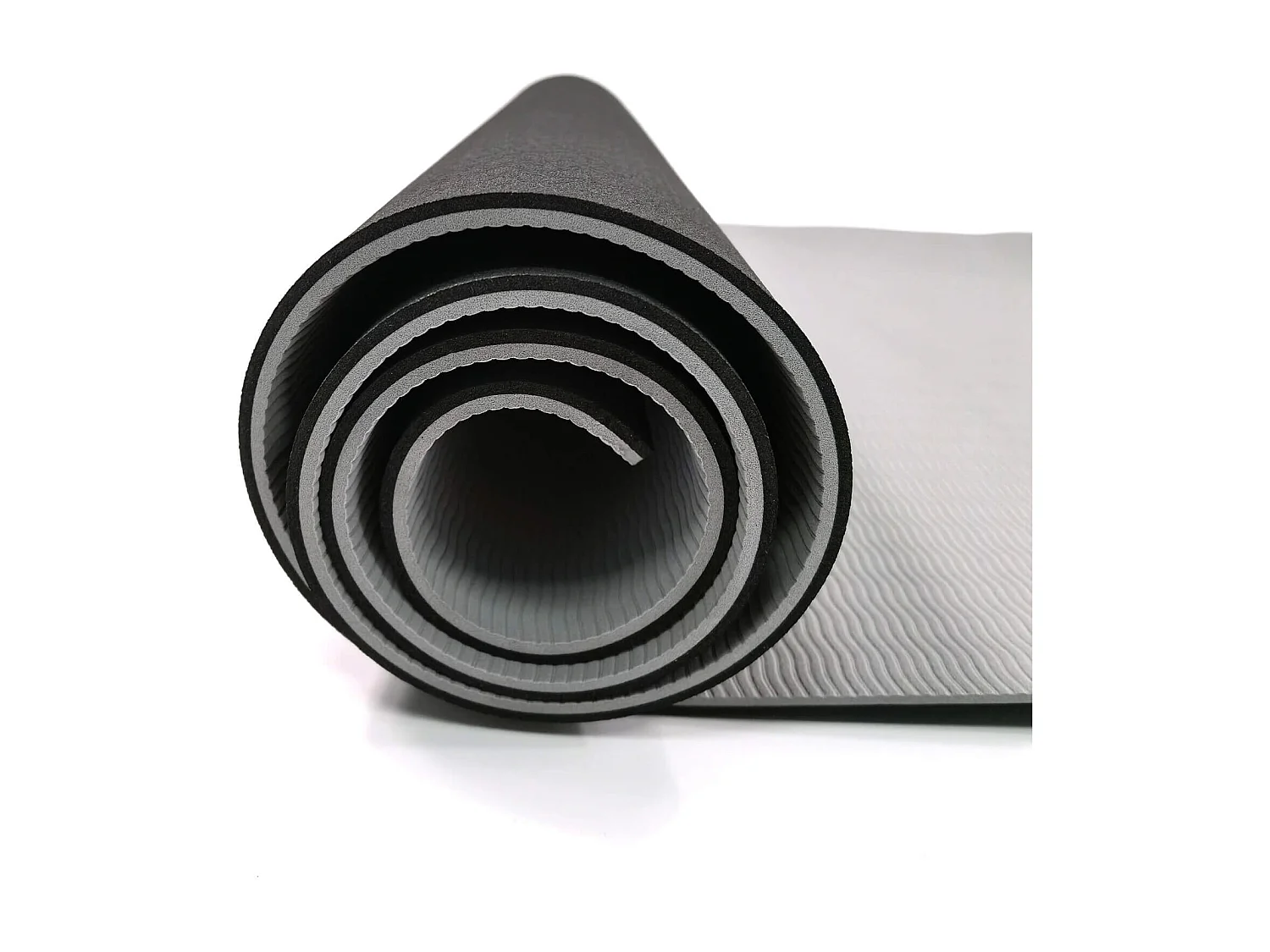 Rebecca Mobili Tapis Yoga Tapis Pilates Tpe Bicoloré Noir Gris 0,6x183x61