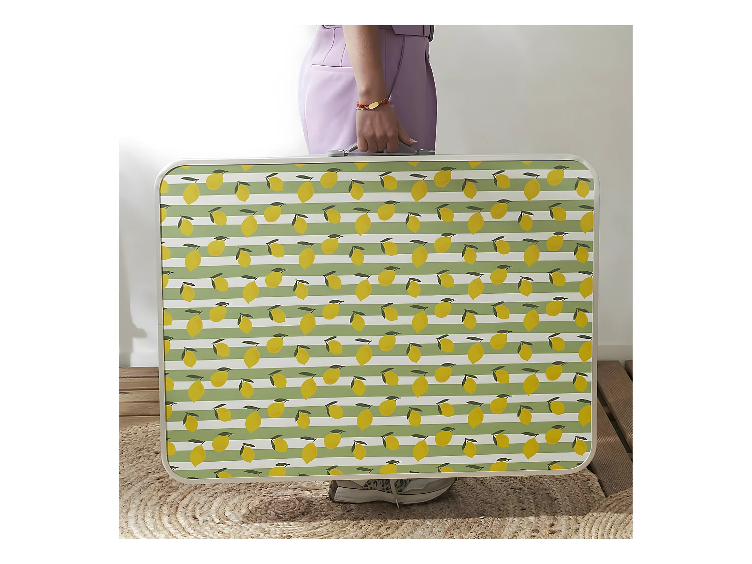 CAMPANI - Table Pliante de Plein Air Décor Motifs Citrons