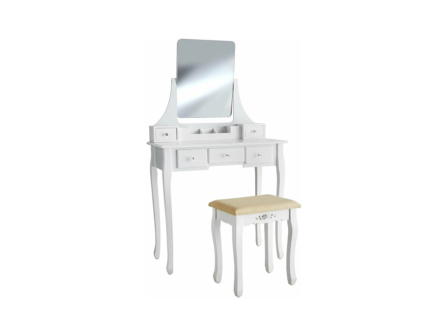 Coiffeuse avec miroir 5 blanche 80 x 40 x 138 cm 08_0000241