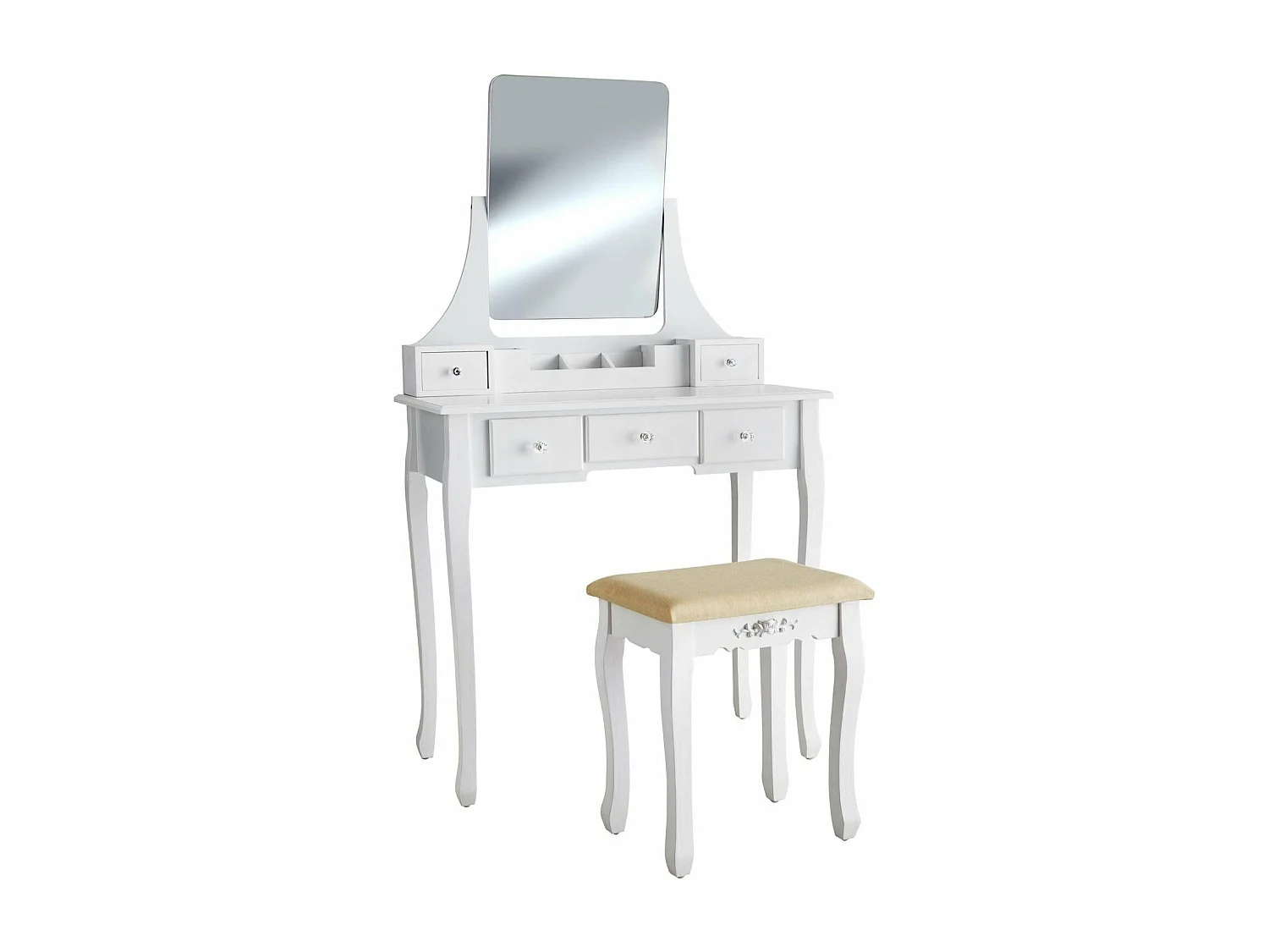 Coiffeuse avec miroir 5 blanche 80 x 40 x 138 cm 08_0000241