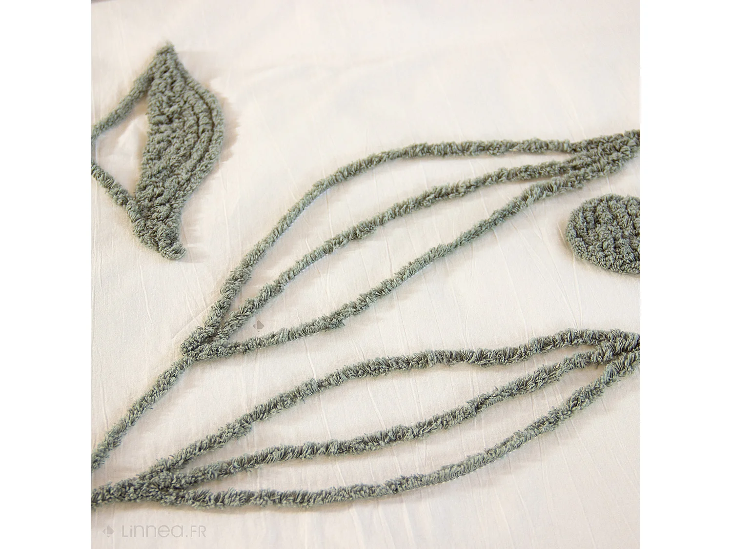 Parure de lit 3 pièces 260x240 cm HERBIER coton lavé