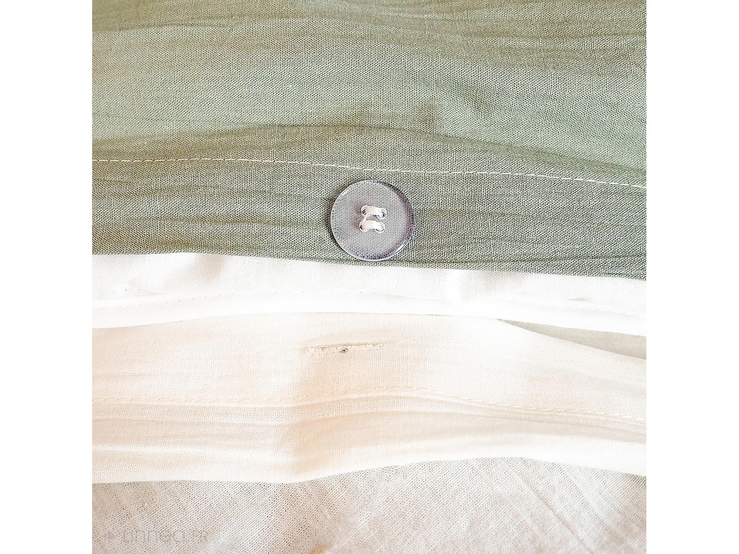 Parure de lit 3 pièces 260x240 cm HERBIER coton lavé