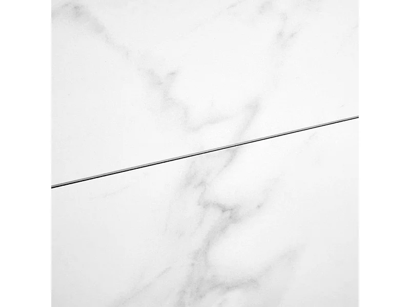 Table extensible 140/200 cm céramique blanc marbré et métal - TOSHIRO