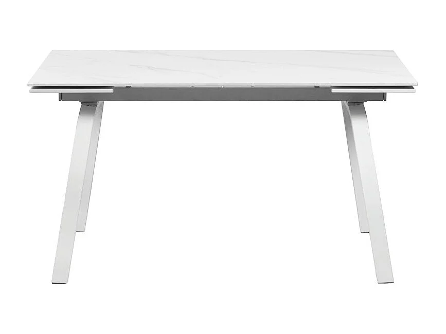 Table extensible 140/200 cm céramique blanc marbré et métal - TOSHIRO