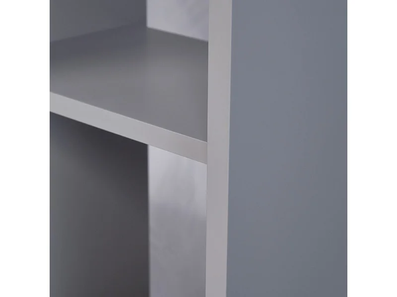 Bibliothèque L.141 cm style paravent gris 18 tablettes – AVALON 8907