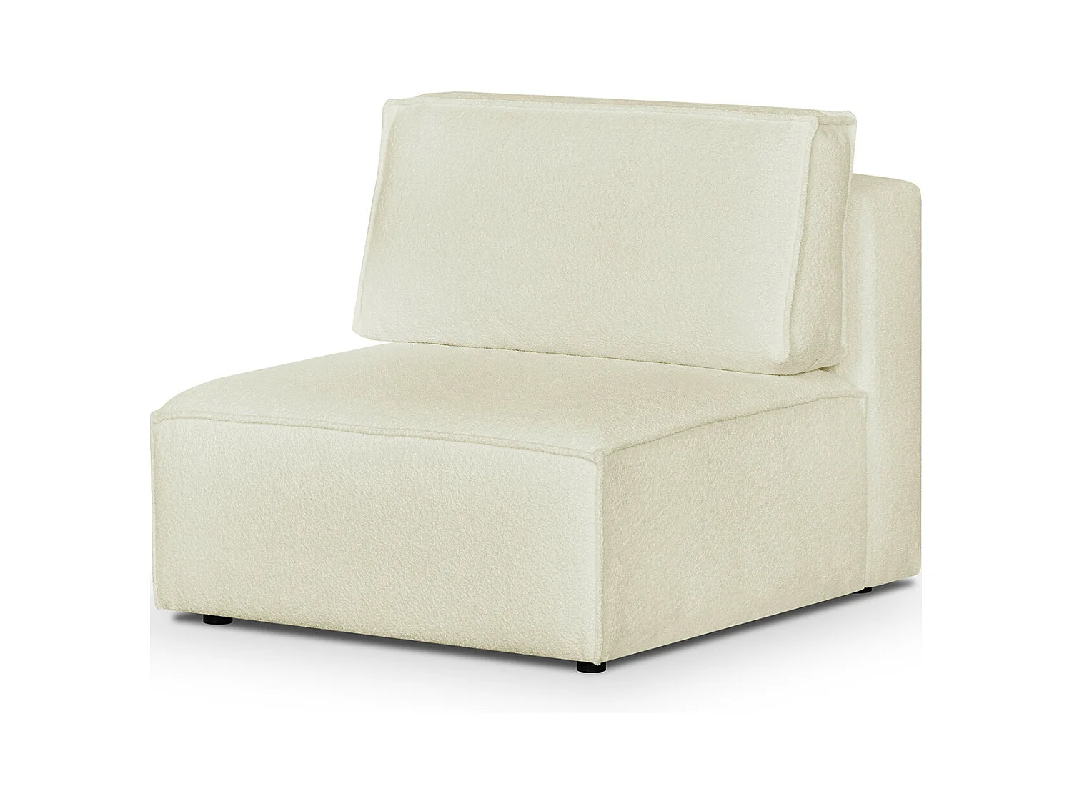 Chauffeuse modulable en tissu bouclé écru - Harper Mod