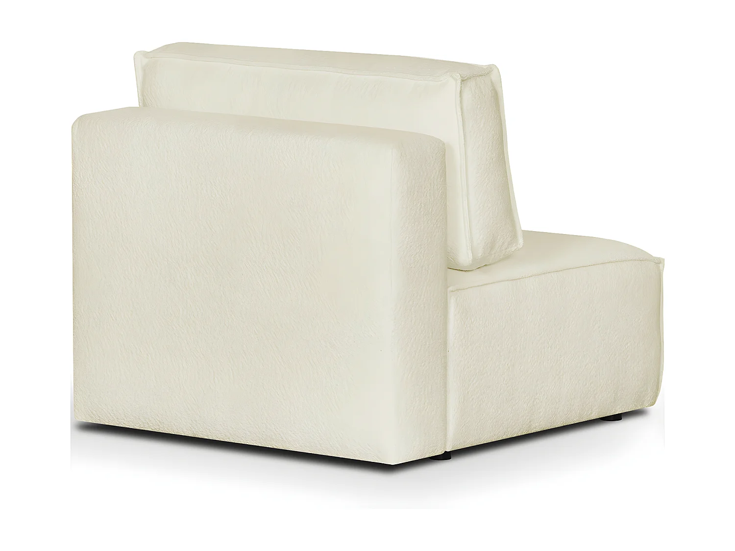 Chauffeuse modulable en tissu bouclé écru - Harper Mod