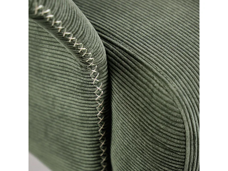 Fauteuil rotatif 360° en velours côtelé vert style rétro – ZENITA