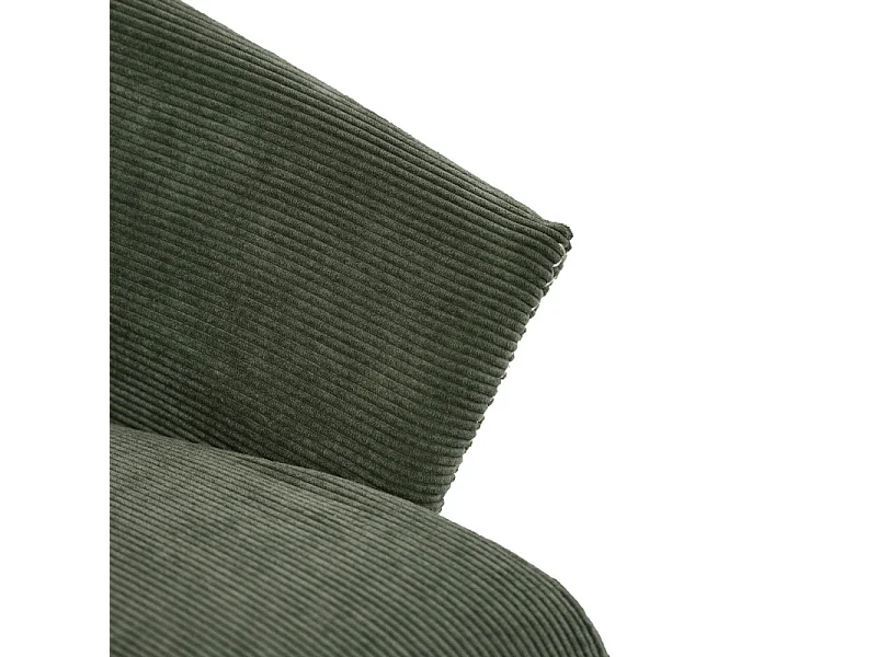 Fauteuil rotatif 360° en velours côtelé vert style rétro – ZENITA