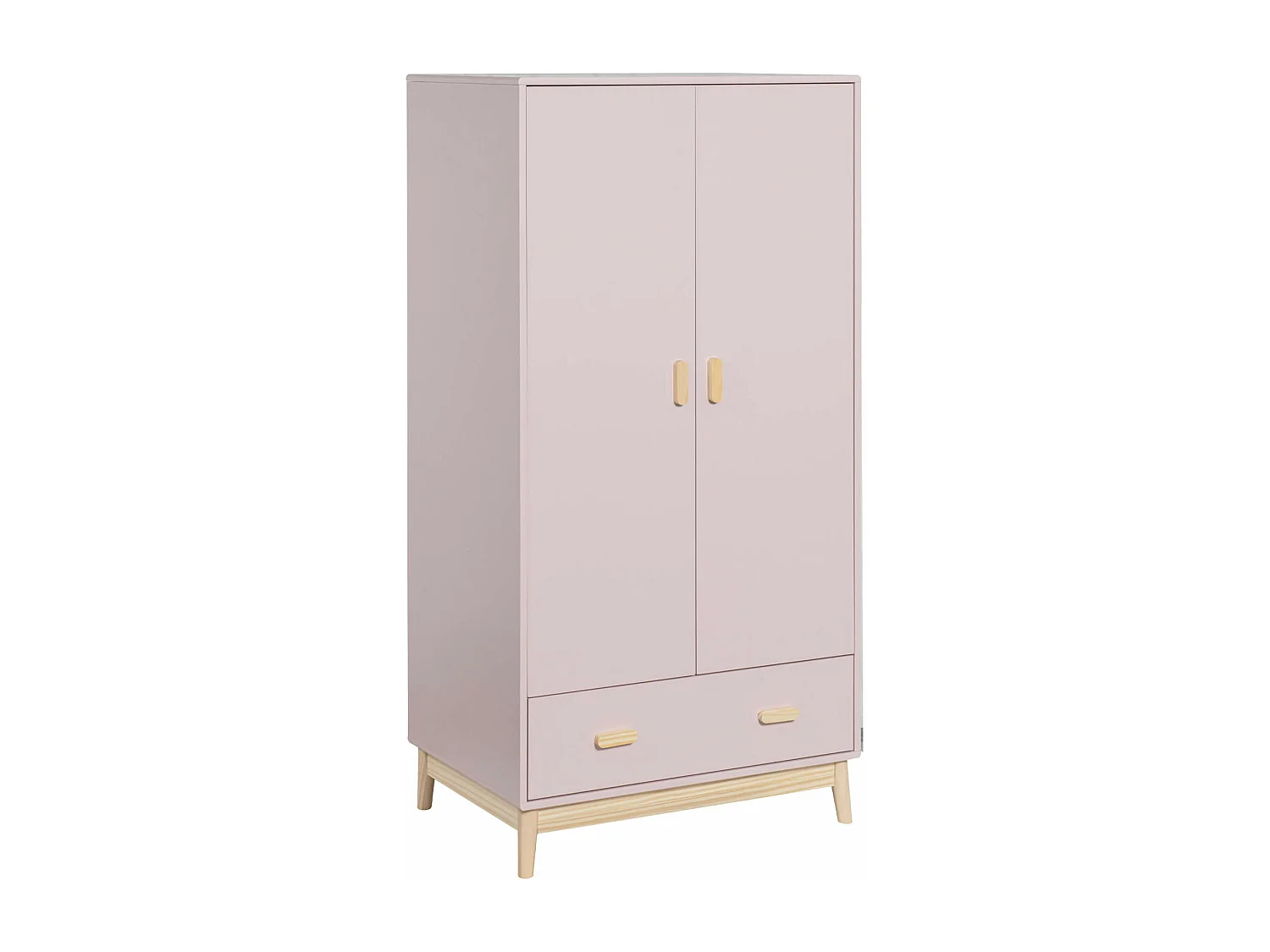 Armadio Mobili Rebecca Amchor 175x80x55 MDF Pino Rosa Marrone Scandinavo Da Montare