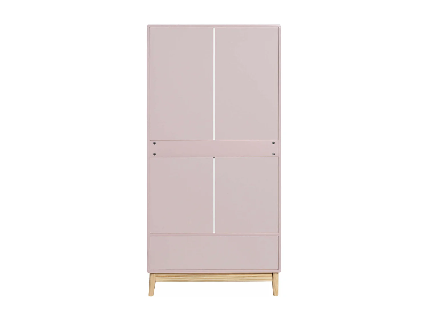 Armadio Mobili Rebecca Amchor 175x80x55 MDF Pino Rosa Marrone Scandinavo Da Montare
