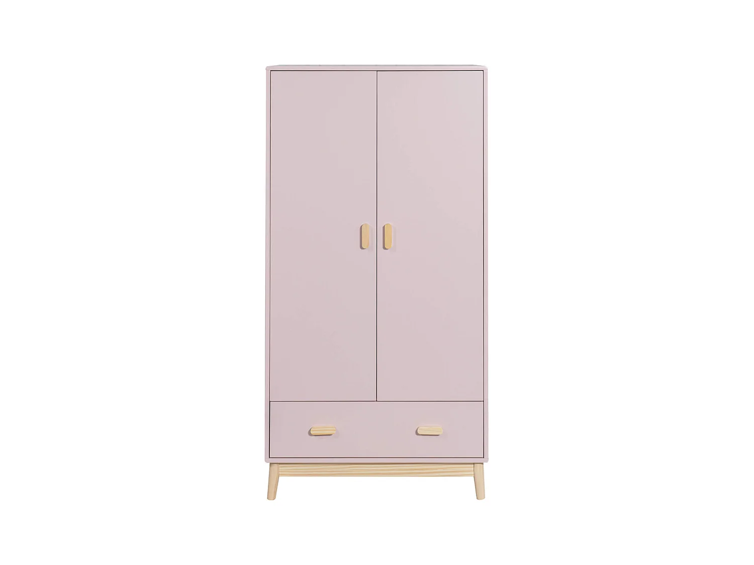 Armoire Mobili Rebecca Amchor 175x80x55 MDF Pin Rose Marron Scandinave À Monter
