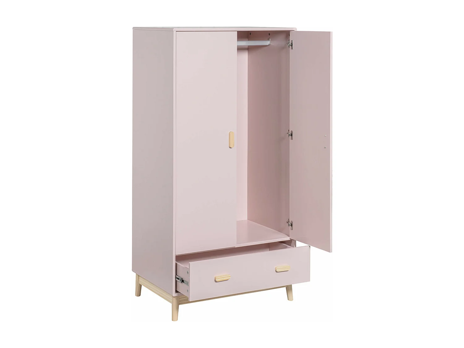 Armario Mobili Rebecca Amchor 175x80x55 MDF Pino Rosa  Marrón Escandinavo Para Montar