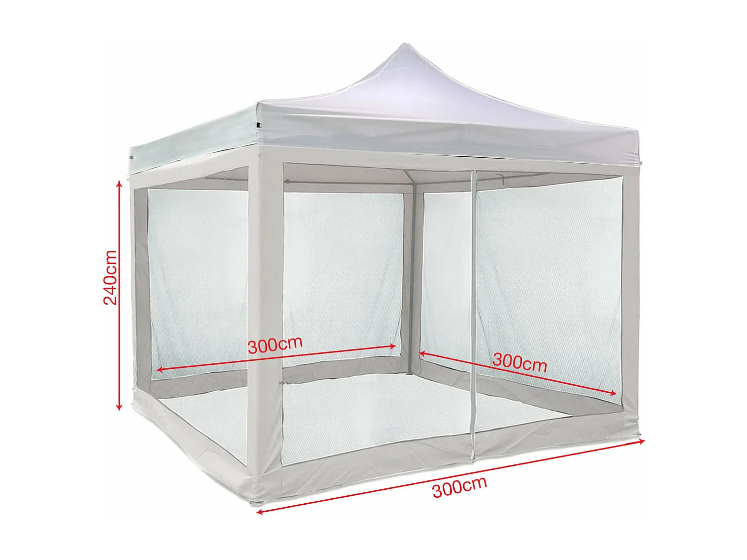 Moustiquaire pour Gazebo 3x3 Mobili Rebecca Kapok 240x1200 cm Polyester Blanc Montage Requis