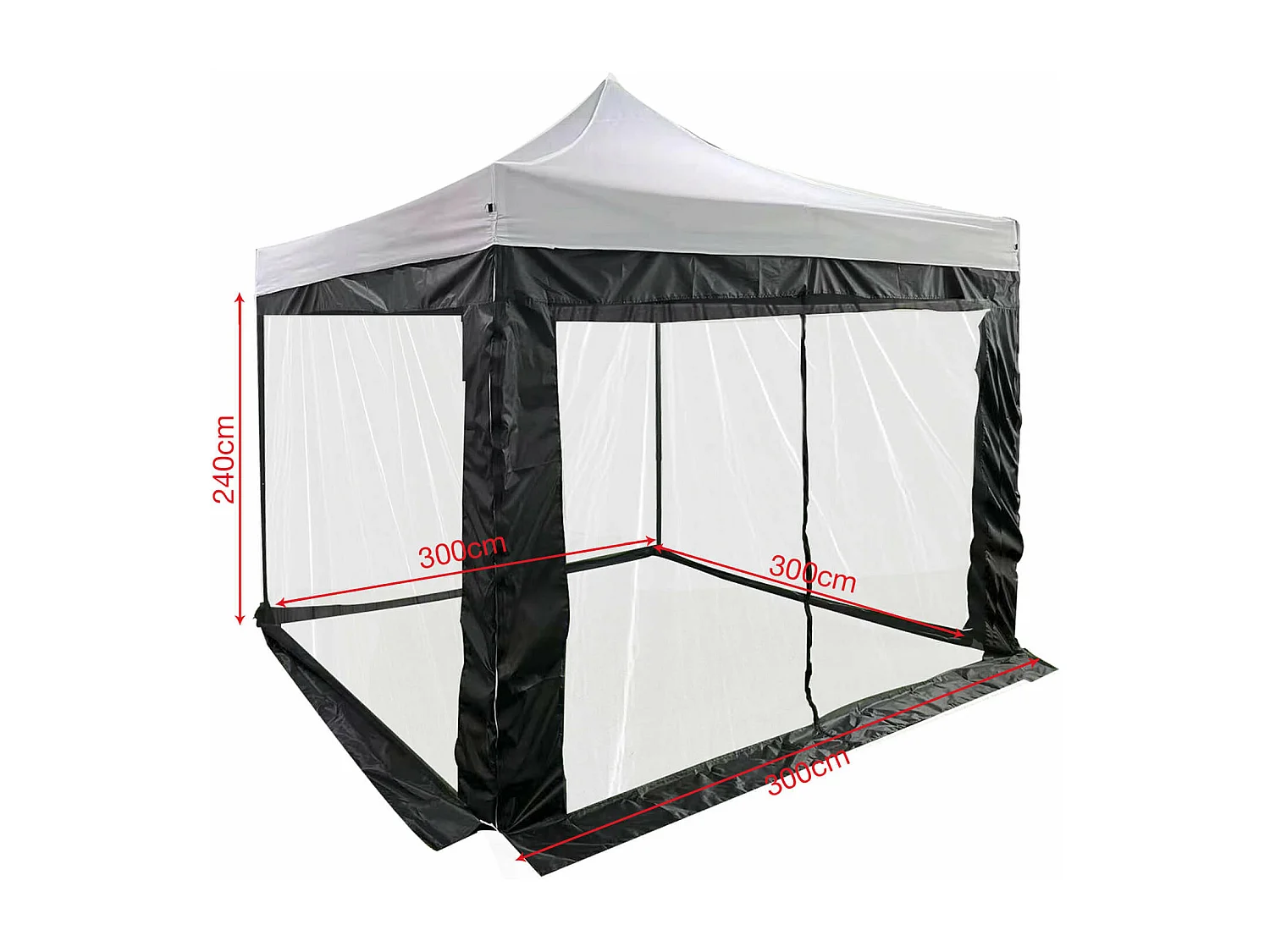 Zanzariera per Gazebo 3x3 Mobili Rebecca Banyan 240x1200 cm Poliestere Nero Da Montare