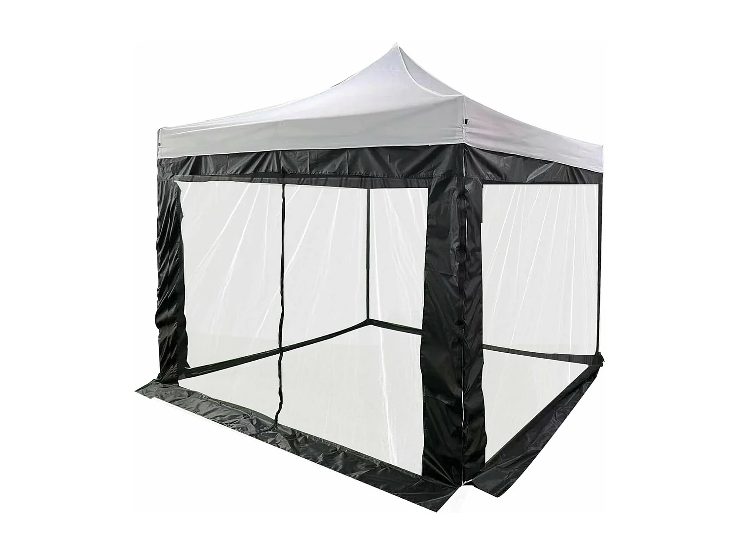 Zanzariera per Gazebo 3x3 Mobili Rebecca Banyan 240x1200 cm Poliestere Nero Da Montare