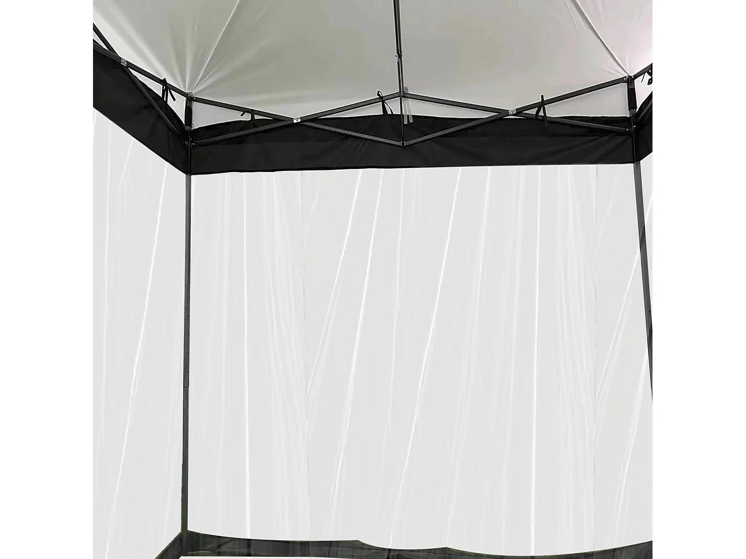 Moustiquaire pour Gazebo 3x3 Mobili Rebecca Banyan 240x1200 cm Polyester Noir Montage Requis