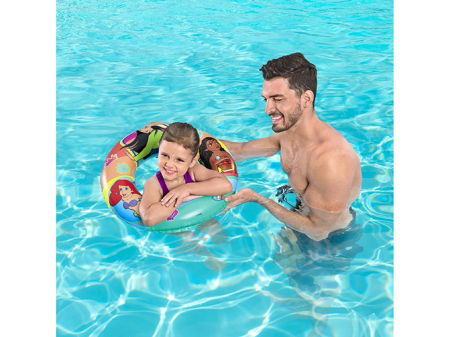 Bouée Gonflable pour Enfants de 3 à 6 ans Bestway 48 cm Design de Princesses Disney Double Chambre à Air