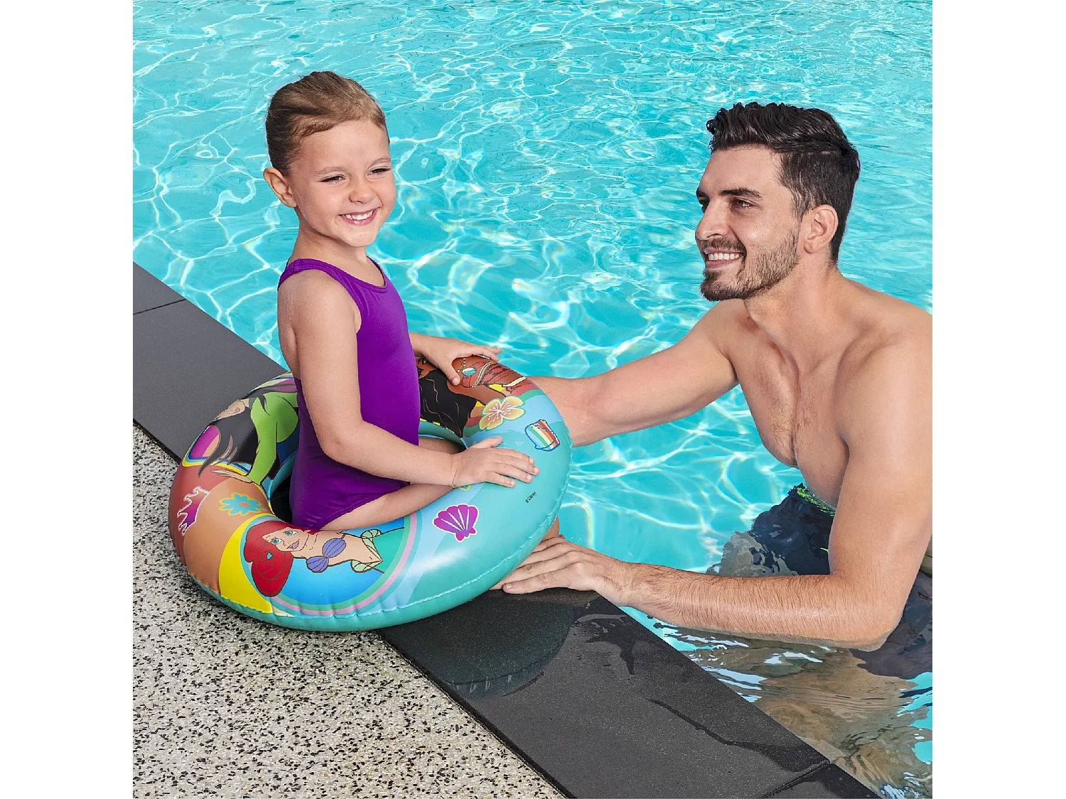 Bouée Gonflable pour Enfants de 3 à 6 ans Bestway 48 cm Design de Princesses Disney Double Chambre à Air