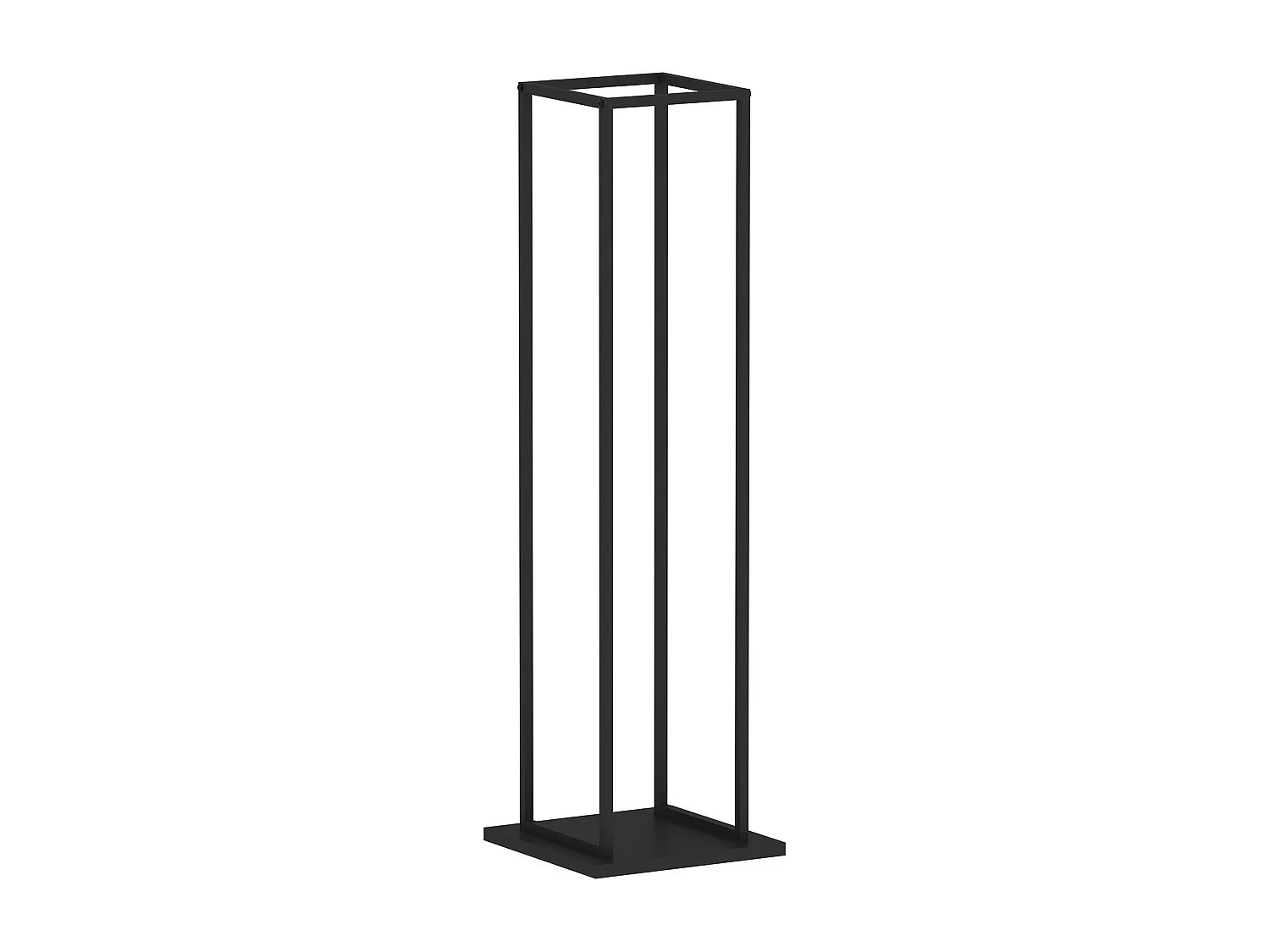 Leñero de Interior Kekai Design 33x33x115 cm con Estructura de Acero Galvanizado y Soporte Inferior, Color Negro