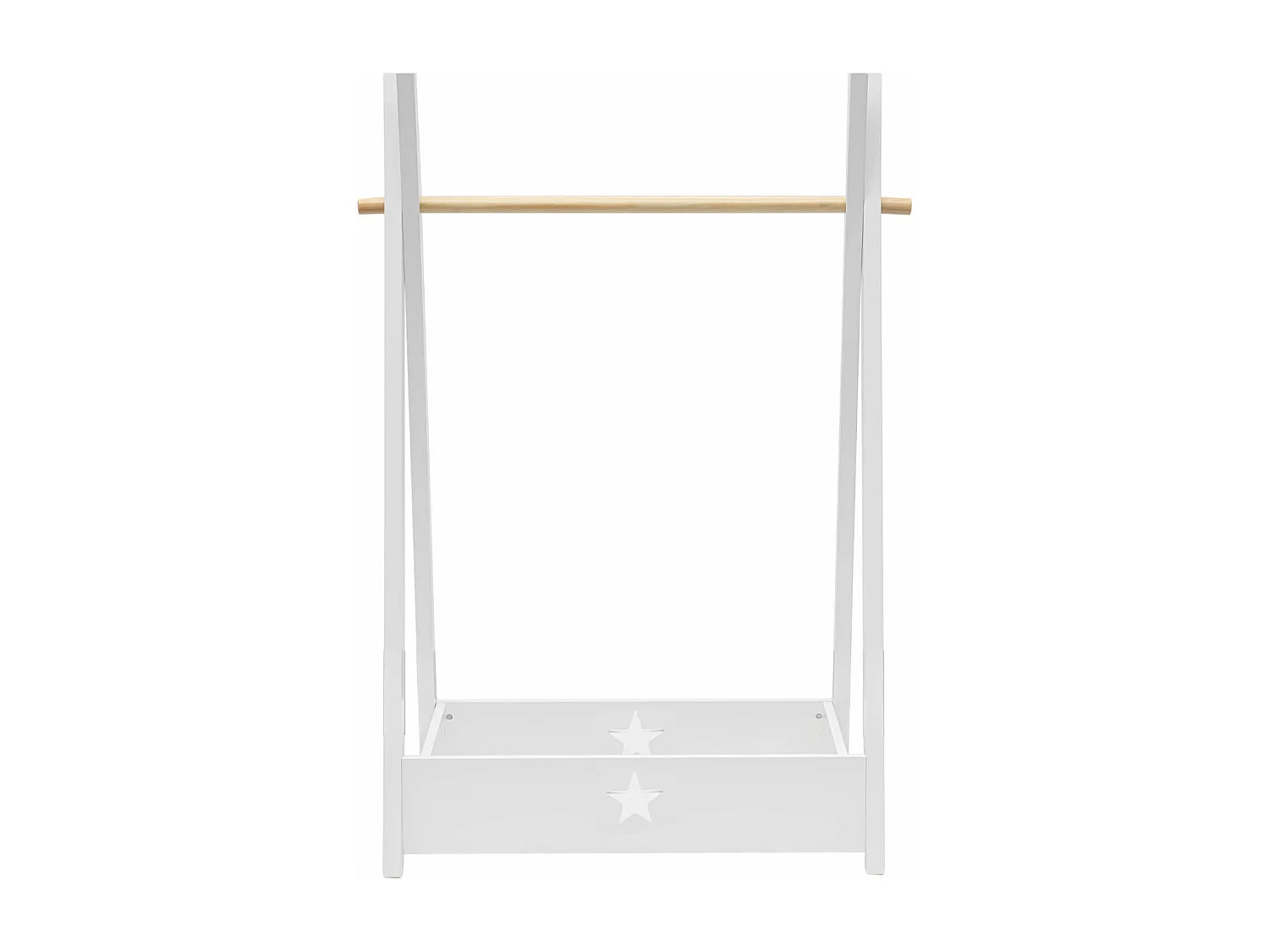 Rebecca Mobili Cabide para Roupa Crianças Montessori Branco MDF Pinho com Prateleira