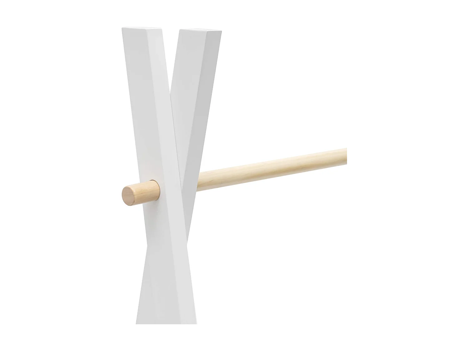 Rebecca Mobili Cabide para Roupa Crianças Montessori Branco MDF Pinho com Prateleira