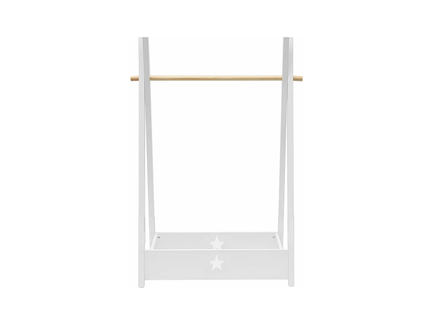 Rebecca Mobili Perchero Infantil para Cama Montessori Pino MDF Blanco con Estante