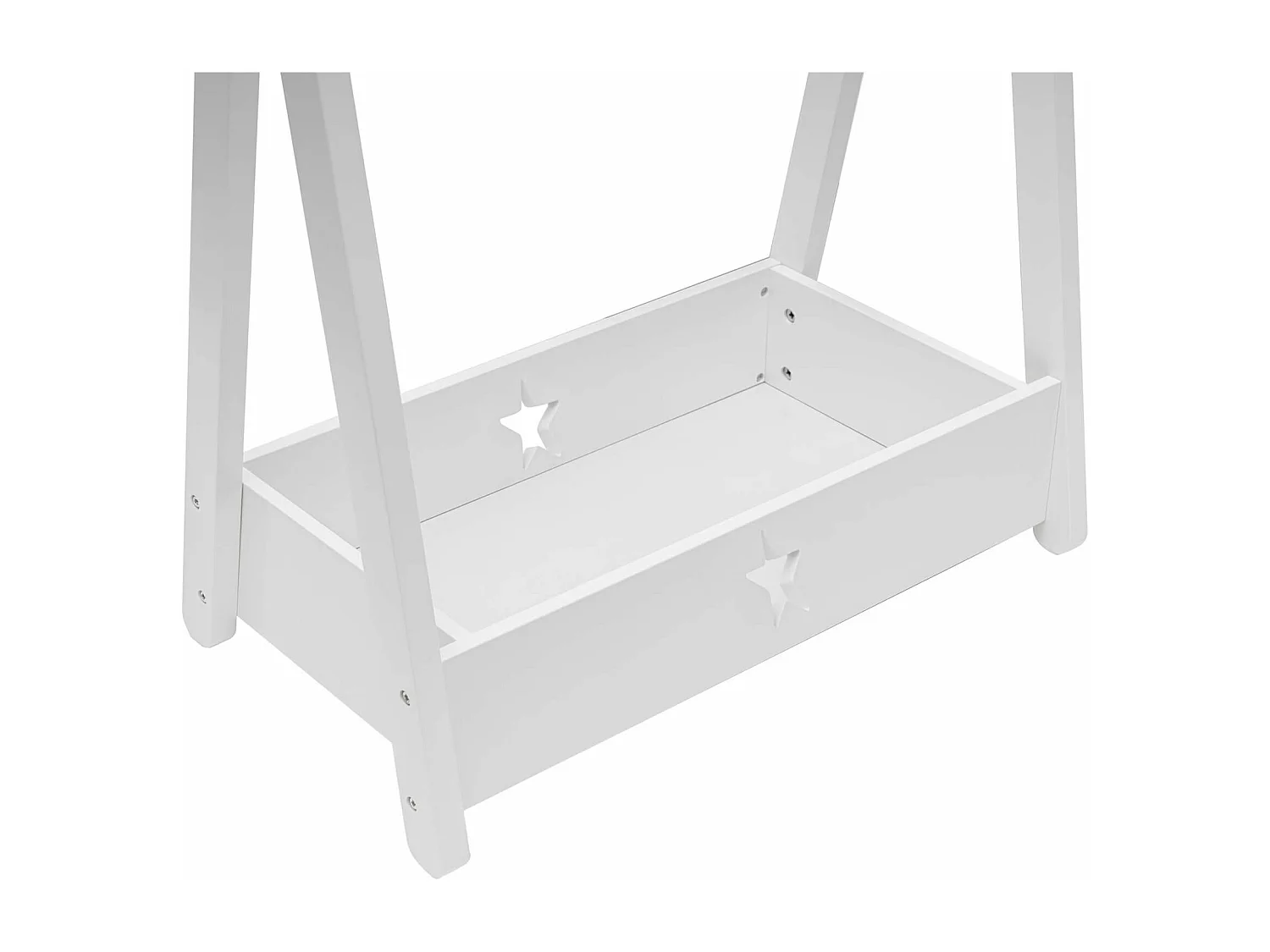 Rebecca Mobili Cintre pour Enfants Porte-vêtements Montessori Blanc MDF Pin avec Etagère