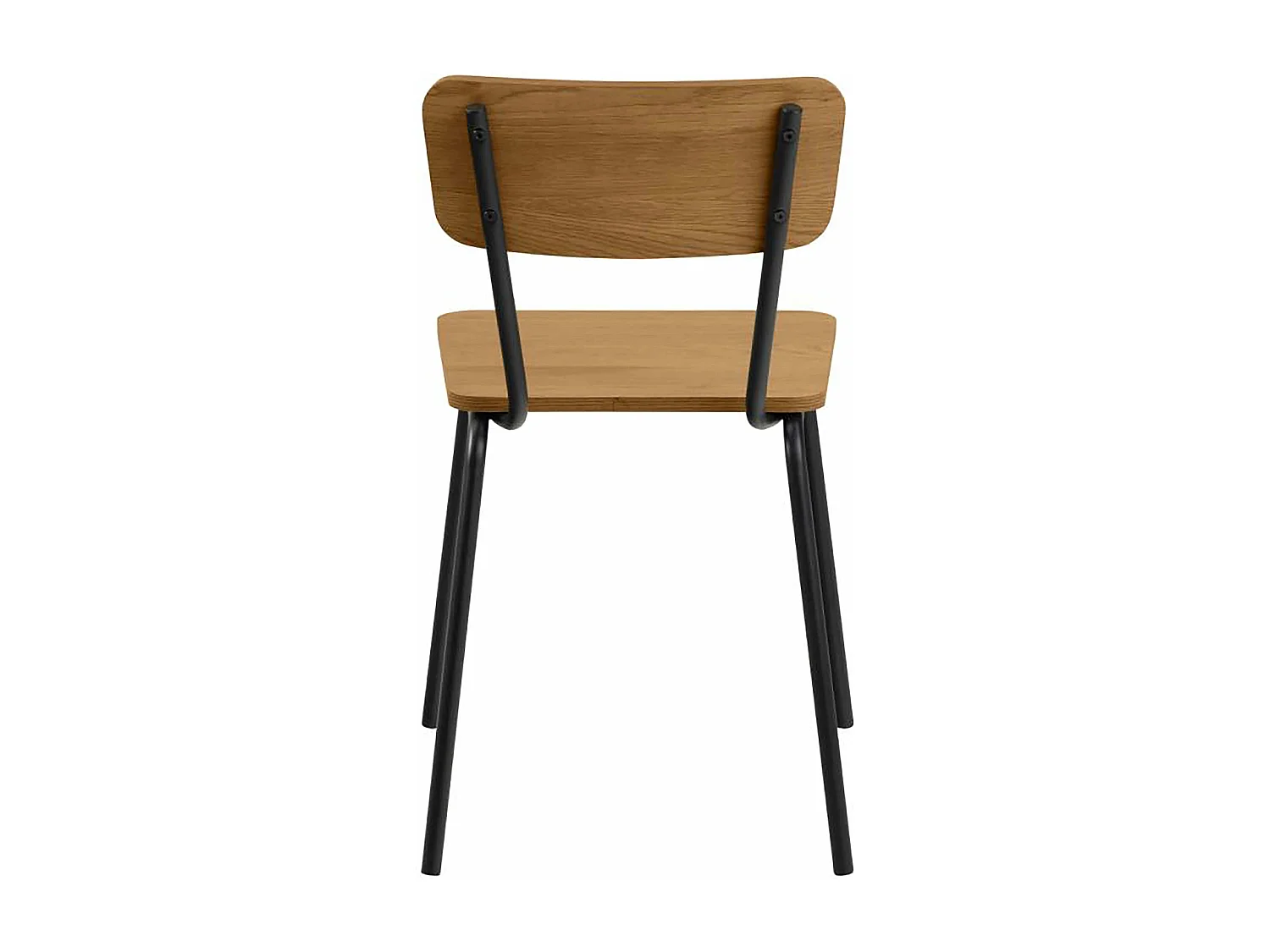 Lot de 4 chaises en acier effet chêne