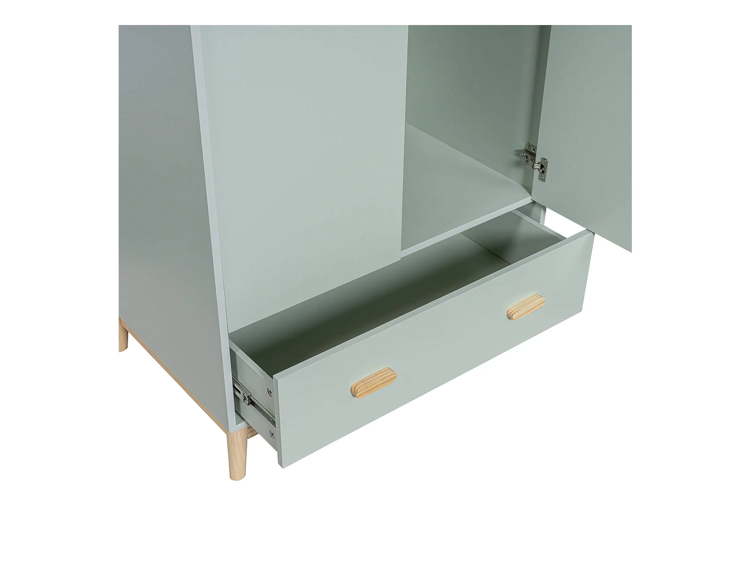 Armadio Mobili Rebecca Kala 175x80x55 MDF Pino Verde Acqua Marrone Scandinavo Da Montare