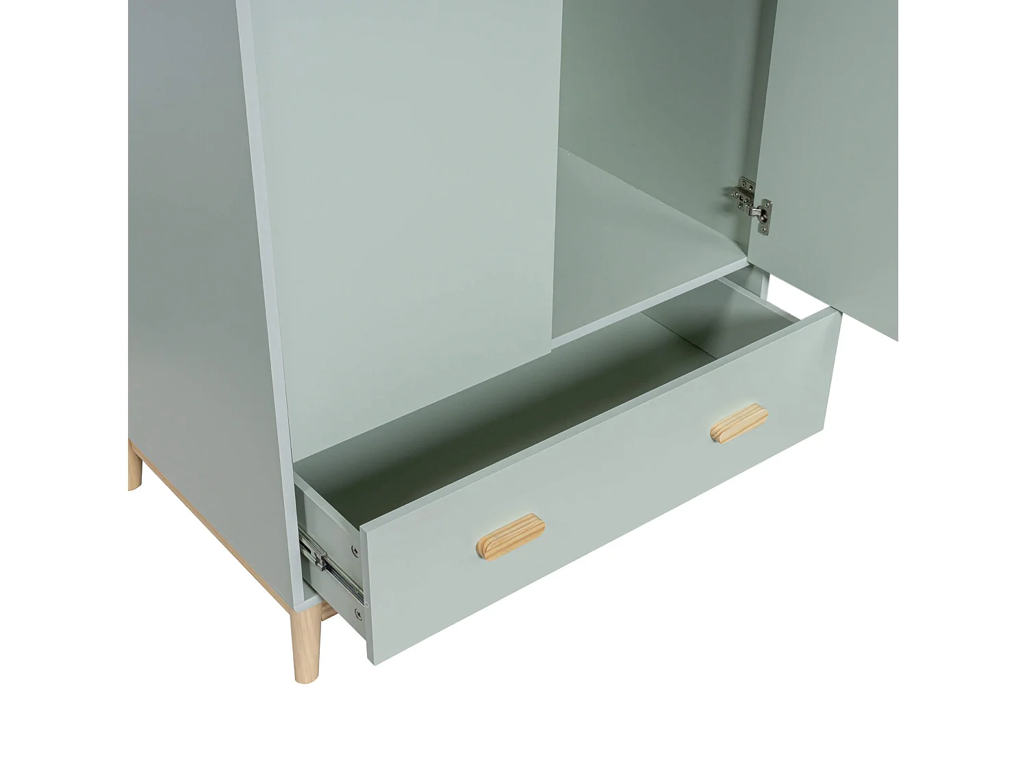 Guardaroupa Mobili Rebecca Kala 175x80x55 MDF Pinho Verde Agua Marrom Escandinavo Para Montar